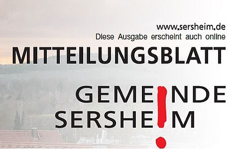 Ausschnitt von der Titelseite des Sersheimer Gemeindeblattes