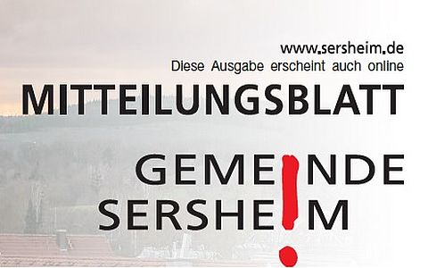 Gemeindeblatt Sersheim Ausschnitt von der Titelseite des Sersheimer Gemeindeblattes